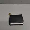 Small Wallet for Women RFID Blocking Genuine Leather Slim Keychain Wallet Tri-Fold Card Case with Coin Pocket(Black)