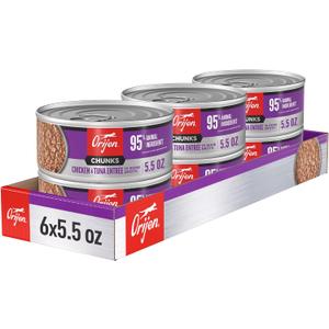 ORIJEN Chunks & Shreds Wet Cat Food Kitten Entrée 5.5oz Cans (6 ct.) | 95% Animal Ingredients, High Protein, No Added Grains, For Kittens, Chicken & Tuna (EXP 04/18/28)