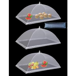 Mesh Food Covers for Outside,3 Extra Large 40"X24" Jumbo Pop-Up Mesh Food Tent Food Cover for Outside BBQ Camping Party Picnic Accessories - Outside Food Covers
