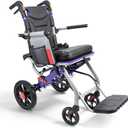 Lightweight Foldable Transport Wheelchair for Seniors Adults, Purple
