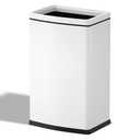 6.6 Gallon/25L Stainless Steel Square Trash Can, Large Capacity Kitchen Garbage Can, Business Trash Bin, Tall, Elegant, White Waste Basket, for Home, Office, Hotel (25LWhite)