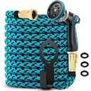Barlisam Expandable Garden Hose 50FT with 10 Function Nozzles, Lightweight & No-Kink Leakproof Flexible Retractable Water Hose with 4 Layers Latex and Durable 3750D, Solid Brass Fittings