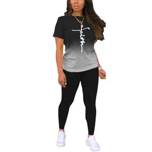 Nimsruc Biker Short Sets Women 2 Piece Outfits Summer Short Sleeve Jogger Tracksuit Matching Sweatsuits Black Cross Print Gradient XL