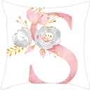 Eanpet Throw Pillow Covers Alphabet Decorative Pillow Cases ABC Letter Flowers Cushion Covers 18 x 18 Inch Square Pillow Protectors for Sofa Couch Bedroom Car Chair Home Decor (S)
