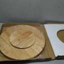 21-Inch Extra Large Lazy Susan with Oak Base and Gold Iron Rail Smooth rotating oak tray with walnut finish for dining tables, kitchen counters, pantries and cabinet storage