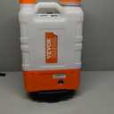 VEVOR 4 Gallon Battery Powered Backpack Sprayer with Wheeled Cart, Adjustable 0-94 PSI, 13FT Hose, 6 Nozzles, 2 Wands Included, Wide Mouth Lid for Weeding, Cleaning, Long Spray Time, White+Orange