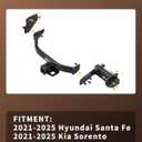 Class 3 Trailer Hitch 2-Inch Receiver Compatible with Hyundai Santa Fe 2021-2025; Kia Sorento 2021-2025| 4,000 lbs GTW / 600 lbs TW | Steel Construction, Rust-Proof, Bolt-On