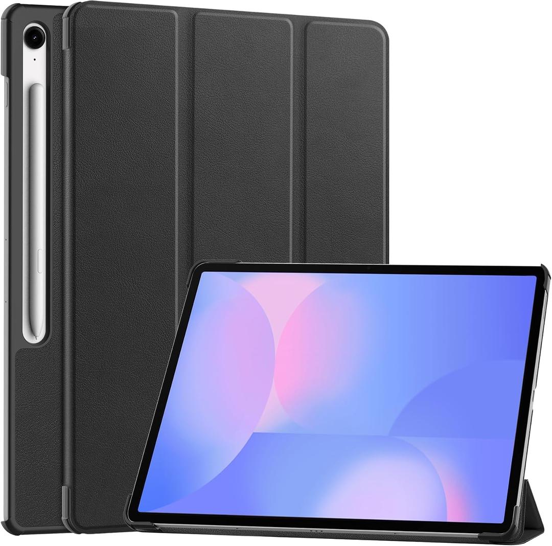 Lightweight Trifold Smart Case for Samsung Galaxy Tab S10 FE+/ S10 FE Plus 2025 13.1 Inch, Auto Wake/Sleep Cover with Stand Black