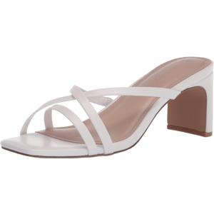 The Drop Women's Amelie Strappy Square Toe Heeled Sandal (10, White)
