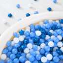Realhaha Ball Pit Balls 100 PCS, Star Shapes for Babies Kids Playpen Plastic Balls for Babies Ball Pool Puppy Playballs, Pearl Blue Blue White
