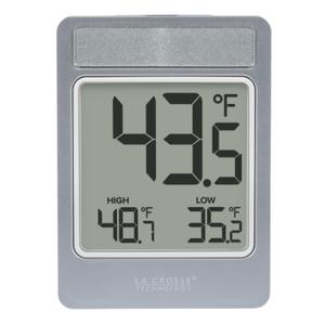La Crosse Technology 314-519 Digital Window Battery Operated Thermometer with Daily Records (2.57 x 0.83 x 3.52, Silver)