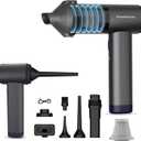 Handheld Vacuum Cordless, Portable Car Vacuum, High Power Cleaner for Pet Hair/Car/Home, Suction & Blow 2 in 1, 17-30 Min Run Time, Small Lightweight Gadget, Type-C Rechargeable (Gray)