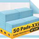 Bed Pads Disposable Adult 50 Count XXL, Super Absorbency Heavy Duty Chucks Pads Extra Large Incontinence Pads, Quick Drying Underpads Chux Pads for Puppy Pets Baby Adults Elderly, 30 x 36, Blue