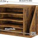 Creso Hom Mail Sorter, File Organizer Desktop, Wood Desk Organizer with 3 Adjustable Shelves, Mail Holder for Office, Home, Letter Sorter File Holders for Envelopes, Supplies Magazines, Rustic Brown