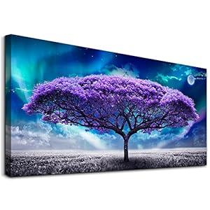 Lapremoly Wall Decor - Canvas Art for Living Room, Bedroom & Office - Large Size Abstract Painting - Color Tree Wall Pictures - Ready to Hang - 24"X48"