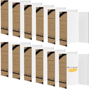 HAUTOCO 12 Pack Trifold Poster Board 26'' x 15.74'' Medium Tri Fold Project Boards White Corrugated Presentation Cardboard for Science Fairs, School Projects, Event Displays, Business