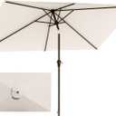 6.5'x10' Rectangular Patio Outdoor Umbrella,Large Coverage with Push-Button Tilt & UV Protection,Sturdy Ribs for Deck,Lawn,Pool,Backyard