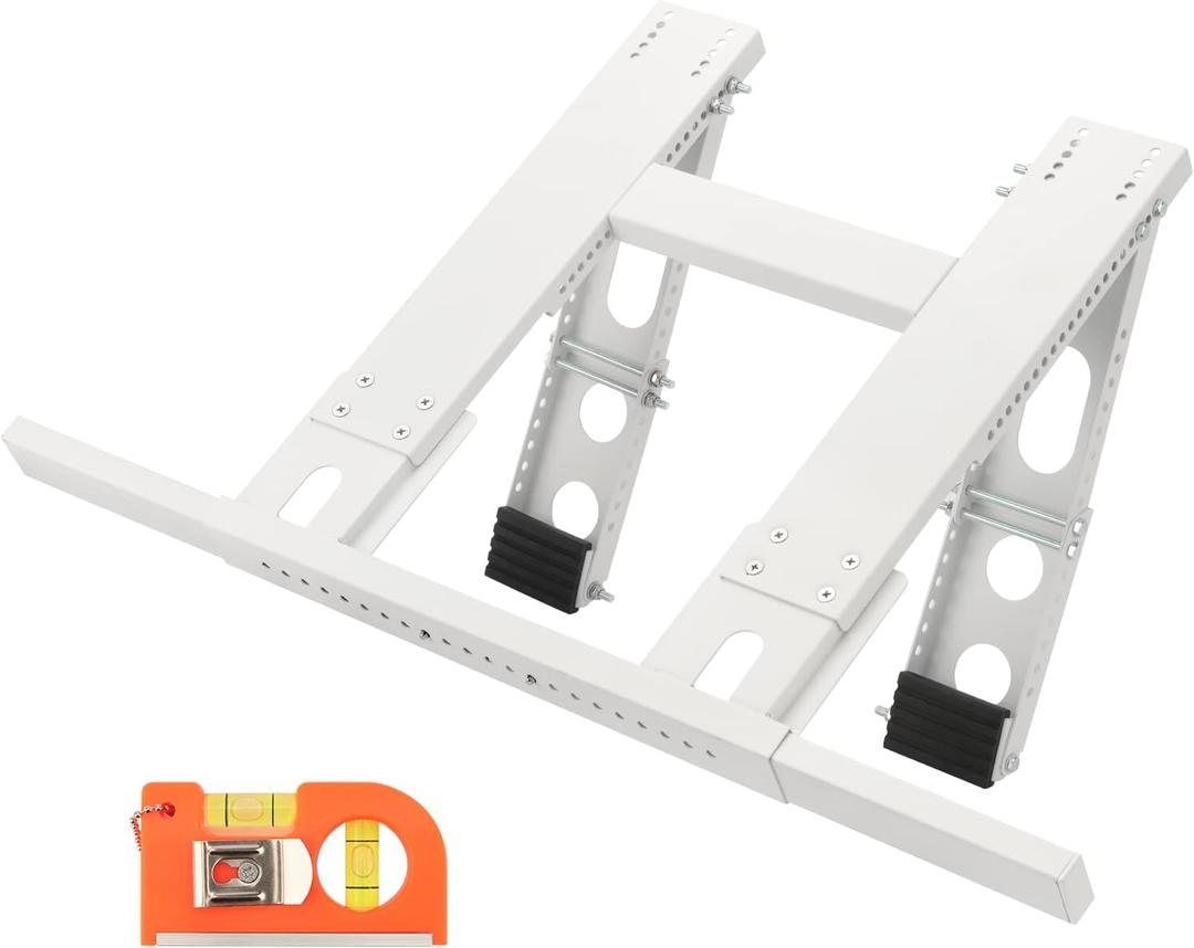 Window Air Conditioner Support Bracket, Universal Ac Window Bracket No Drilling and Tools Required, Heavy Duty Steel Holds Up to 220lbs, Fits Single Or Double Hung Windows, with Installation Manual