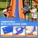 TAEMVV 15 Ft Dual Flexible Race Track for Kids, DIY Ramps Car Track Set with 2 Toy Cars Compatible with Hot Wheels 1/64 Diecast Cars, Reinforced Suction Cup for Boys Girls 3+, Blue Pro