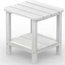 SERWALL Double Adirondack Side Table End Table- White (HIPS-1 pack)