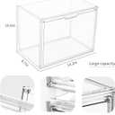 Clear Acrylic Display Case, Stackable Plastic Storage Bins with Magnetic Attraction Lid, Showcase for Cosmetic, Large Figures Collectibles, X-Large
