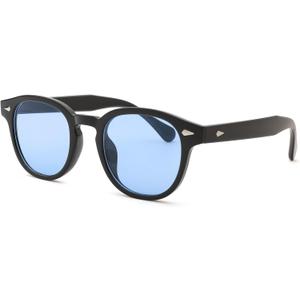Pro Acme Vintage Retro Round Sunglasses for Women Men Trendy Tinted Colored UV400 Sun Glasses 55MM