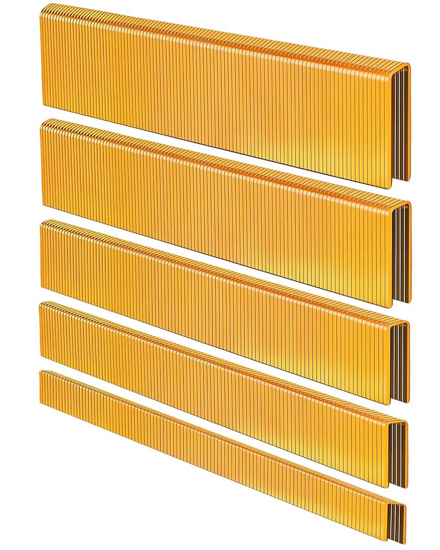 HW HAMWOO 18 Gauge 3000PCS,1/4" Narrow Crown Staples (1/2",3/4",1",1-1/4",1-1/2"),18GA Nail Gun Nails Assorted, Suitable for Most Brand of 18 Gauge Pneumatic and Electric Brad Nailer