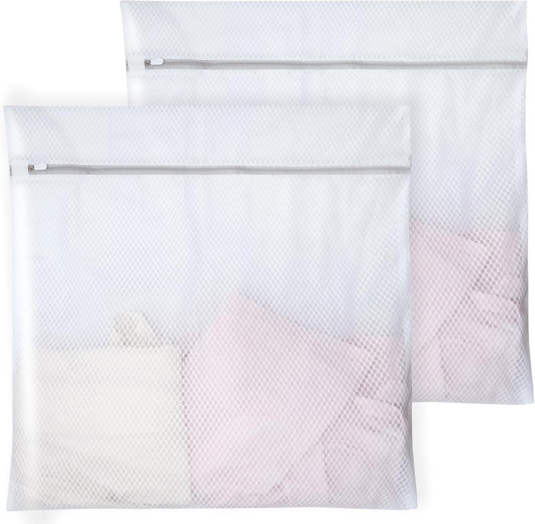 4 x (2 PCS) Large 24x24" Honeycomb Mesh Laundry Bags - Delicates, Lingerie, Bra, Garment Wash - Durable Mesh Wash Bags for Washing Machine - Travel & Laundry Room Organization