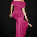 YMDUCH Women's Elegant Sleeveless Off Shoulder Bodycon Long Formal Party Evening Dress (Pink, L)