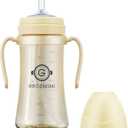 GROSMIMI Spill Proof Magic Sippy Cup with Straw with Handle for Baby and Toddlers, PPSU, BPA Free 10 oz. 2-pack (Peach & Butter)