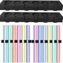 Colarr 2 Sets Seamless Photo Backdrop Wrap Paper Storage Rack Paper Roll Storage Clip 33 x 3 x 6 Inches Wall Mount Backdrop Holder Rack for Home Photography Studio Office School