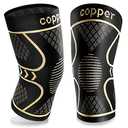 Copper Knee Braces for Women and Men 1 Pack, Knee Compression Sleeve for Knee Pain, Arthritis,ACL, Meniscus Tear, Joint Pain Relief, Knee Support for Running, Working Out, Fitness, Weightlifting-L