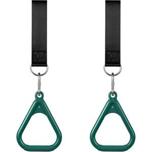 LadyRosian Trapeze Bar Swing Monkey Bars Hanging Ninja Rings Warrior Slackline Obstacle Course Kits for Kid Playground Equipment Accessories (Green)