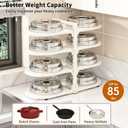 Adjustable Heavy Duty Pots and Pans Organizer Under Cabinet, 8-Tier Pot and Pan Organizers Inside Cabinet, Kitchen Cabinet Organizers and Storage, White