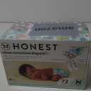 The Honest Company Clean Conscious Diapers for Sensitive Skin | Up to 100% Leakproof | Hypoallergenic, Fragrance Free | Gender Neutral | Club Box, Size Newborn, 72 Count (Prints May Vary)