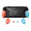 PlayVital for Switch 2 Beyond-Grip Dockable Case, Interchangeable FPS/Omni Ergonomic Grips + Military-Grade Drop Protective Cover + 2 Joystick Caps for Nintendo Switch 2 (Blue & Orange)