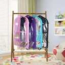 Zilink 40" Dance Costume Garment Bag Clear Dance Costume Bag for Hanging Storage with 5 Clear Zipper Pockets Stable Buckles and Carry Handles for Dance Competition Closet Storage, Pink