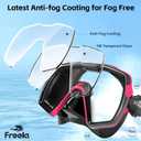 Freela Adult Swim Goggles Mask for Adult with Nose Cover, Tempered Glass Anti Fog Waterproof 180 Clear Wide View men women
