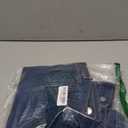 AMEBELLE Women's 3/4 Sleeve Strech Distress Slim Crop Denim Jean Trucker Jacket (Large, Dark Blue)