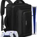 COMECOI Carrying Case for PS5, Travel Backpack for PS 5 Pro, Large Capacity Protective Storage Bag Compatible with Playstation 5 Disk/ Digital Edition Console, Controllers, Cards, Accessories (Black)