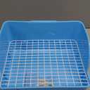 Rat Small Litter Box, 10"x8" Square Corner Litter Box Training Pan with Grid Potty Tray Toilet for Cage Small Animal/Rabbit/Guinea Pig/Bunny/Ferret (Blue)