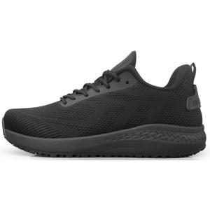 2 x Non Slip Shoes for Men Food Service Slip Resistant Work Shoe Mens in Restaurant Kitchen Chef Slip On Walking Sneakers Breathable Lightweight (Black)