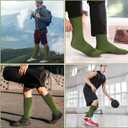 Hercicy 6 Pairs Men's Army Socks Military Boot Socks Cotton Crew Dress Stocking Men Plain Casual Season Grade Regular Fit (Green)