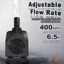 SongLong 25W 400GPH 10ft Cable Ultra Silent Water Pump with Tubing, Overheat Protection | Perfect for Small Fountains, Fish Ponds & Hydroponics