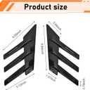 2 PCS Car Rear Windshield Decoration Sticker, 3D Racing Style Rear Window Side Spoiler Splitter Trim, Self-Adhesive Louvers Wing Windshield Decor, Universal for Most Cars (Gloss Black)
