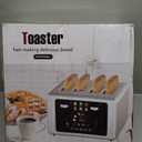 4 Slice Toaster, Touchscreen & Dual Independent Control Panel5 Basic Functions & Digital Countdown Toasters, 6 Shade Settings6 Bread Types, Smart Bread Maker Mute/Screen-Off,Gray