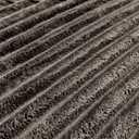 Gray Faux Fur Striped Plush Area Rug for Bedroom Living Room Sofa,3'x5' Fluffy Shaggy Rectangular Square Rug for Kids Teen Girls Room,Furry Carpet Rug for Nursery Baby Room (Grey)