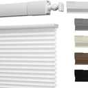 No Drill No Tools Cellular Shades Top Down Bottom Up Blackout Blinds for Windows Cordless Honeycomb Window Shades Easy to Install for Home, Light Filtering-White, Customized Size