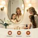 USHOWER Brushed Gold Oval Bathroom Mirror 20x28 Inch