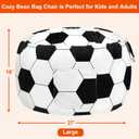 2.2 Ft Soccer Bean Bag Chair for Toddler with Memory Foam Filling, Large Kids Bean Bag Chair with Soft Velvet Cover, Bean Bag Sofa Couch for Living Room, Birthday Gift for Boys Girls, Large
